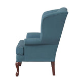 Comfort Pointe Erin Blue Wing Back Chair in Cherry