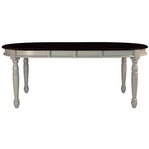 A-America British Isles 76 Inch Oval Leaf Dining Table in Chalk-Cocoa Bean