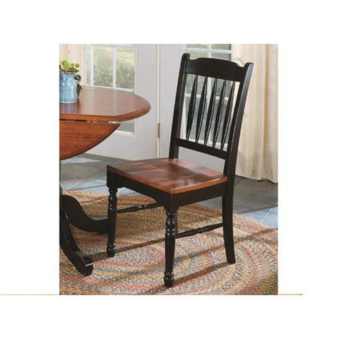 A-America British Isles Slatback Side Chair, Oak-Black Finish