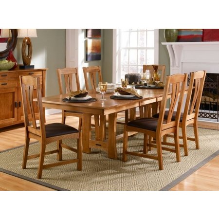 A-America Cattail Bungalow 96" Trestle Table With 18" Leaves