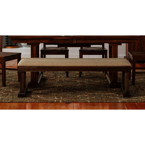 A-America Dawson Upholstered Bench in Wire Brushed Timber