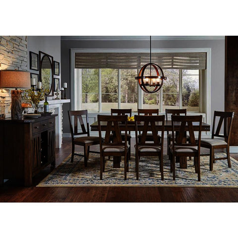 A-America Eastwood 10 Piece Trestle Dining Room Set w/Butterfly Leaf in Rich Tobacco