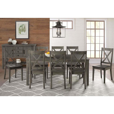 A-America Huron 10 Piece Leg Dining Room Set in Distressed Grey