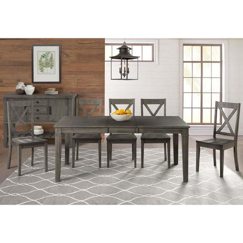 A-America Huron 6 Piece Leg Dining Room Set in Distressed Grey