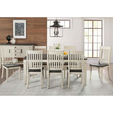 A-America Huron 9 Piece Leg Dining Room Set w/Slat Chairs in Cocoa-Chalk
