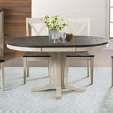 A-America Huron Pedestal Dining Table w/Leaf in Cocoa-Chalk