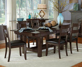 A-America Mariposa 8 Piece Trestle Dining Room Set w/Butterfly Leaves in Warm Grey