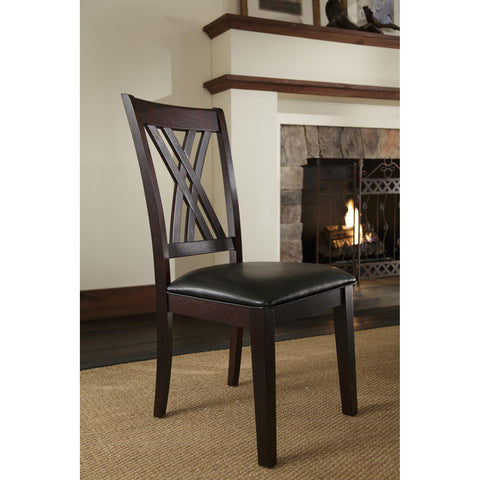 A-America Montreal Double X Back Side Chair, With Upholstered Seat