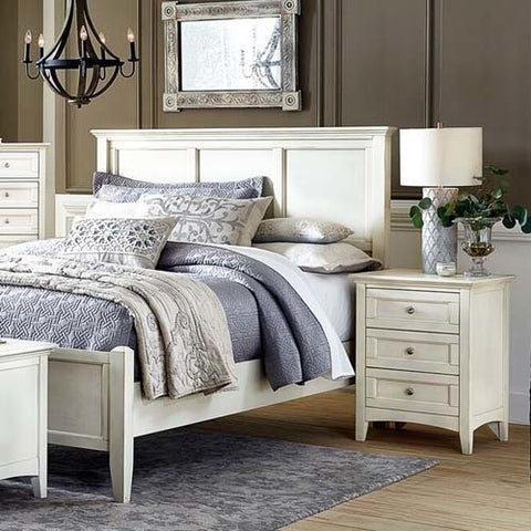 A-America Northlake 2 Piece Panel Bedroom Set in White Linen