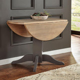 A-America Port Townsend 42 Inch Double Drop Leaf Dining Table in Gull Grey & Seaside Pine