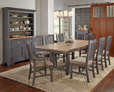 A-America Port Townsend 7 Piece Round Dining Room Set in Gull Grey & Seaside Pine