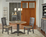A-America Port Townsend 6 Piece Round Dining Room Set in Gull Grey & Seaside Pine