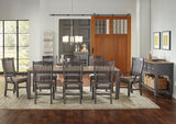 A-America Port Townsend 11 Piece Leg Dining Room Set w/Wood Chairs & Sideboard in Gull Grey & Seaside Pine