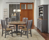 A-America Port Townsend 7 Piece Leg Dining Room Set w/Wood Chairs in Gull Grey & Seaside Pine