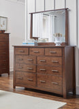 A-America Sodo 9-Drawer Dresser w/Mirror in Sumatra Brown