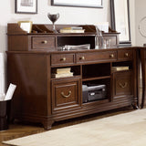 American Drew Cherry Grove NG Home Office Credenza w/ Hutch in Brown