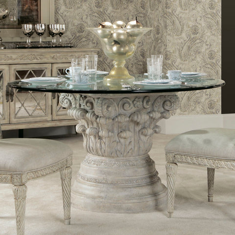 American Drew Jessica McClintock Boutique Round Glass Dining Table