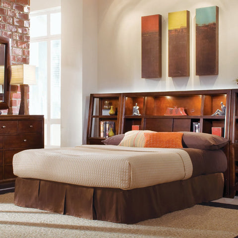 American Drew Tribecca Bookcase Bed Complete in Root Beer Color