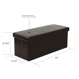 American Furniture Classics Model 512 Foldable Tufted Storage Bench - Dark Brown
