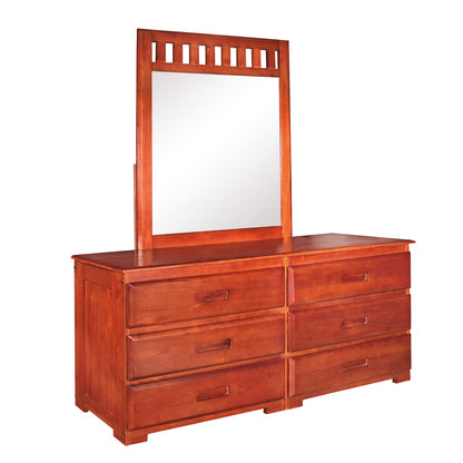American Furniture Classics Six Drawer Dresser With Mirror In Merlot