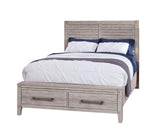 American Woodcrafters Aurora Whitewashed Panel Bed with Storage