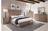 American Woodcrafters Quebec Panel Storage Bed in Driftwood