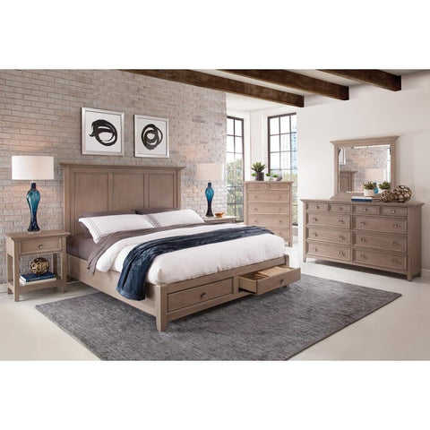 American Woodcrafters Quebec Panel Storage Bed in Driftwood