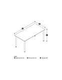 Bestar 30" X 60" Table With Round Metal Legs In Bordeaux