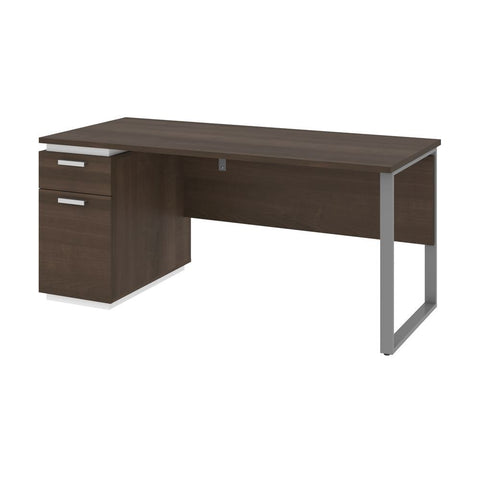 Bestar Aquarius 66W Desk with Single Pedestal in antigua & white