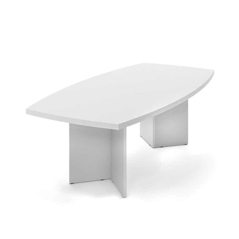 Bestar Boat-Shaped Conference Table w/Melamine Top in White