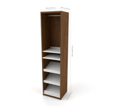 Bestar Cielo 19.5 Inch Shoe/Closet Storage Unit Featuring Reversible Shelves in Oak Barrel & White