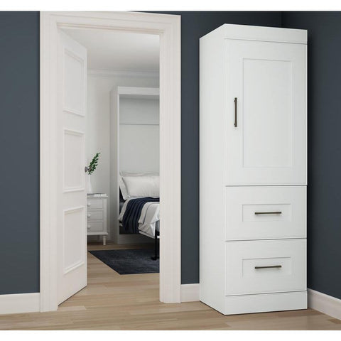 Bestar Edge 2-Drawer Storage Unit w/Door in White