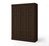 Bestar Edge Wall Bed w/2-Door Storage Unit in Dark Chocolate