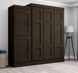 Bestar Edge Wall Bed w/2-Door Storage Unit in Dark Chocolate