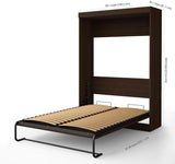 Bestar Edge Wall Bed w/2-Drawer Storage Unit in Dark Chocolate