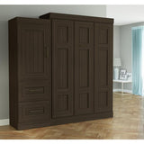 Bestar Edge Wall Bed w/2-Drawer Storage Unit in Dark Chocolate