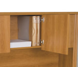 Bestar Embassy 60874-68 L-shaped Workstation Kit Including Assembled Pedestal In Cappuccino Cherry
