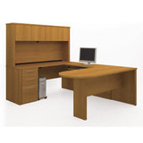 Bestar Embassy 60875-68 U-shaped Workstation Kit Including Assembled Pedestal In Cappuccino Cherry