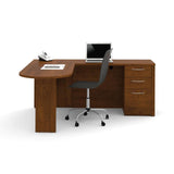 Bestar Embassy 60880-63 L-shaped Workstation Kit In Tuscany Brown