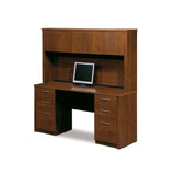 Bestar Embassy Credenza And Hutch Kit In Tuscany Brown