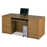 Bestar Embassy Executive Desk Kit Including Assembled Pedestals In Cappuccino Cherry