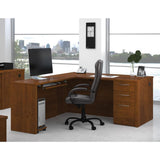 Bestar Embassy L-shaped Workstation Kit In Tuscany Brown