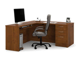 Bestar Embassy L-shaped Workstation Kit In Tuscany Brown