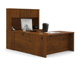 Bestar Embassy U-shaped Workstation Kit In Tuscany Brown With Hutch - 60857