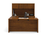 Bestar Embassy U-shaped Workstation Kit In Tuscany Brown With Hutch - 60857