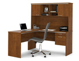 Bestar Flare L-shaped Workstation In Tuscany Brown
