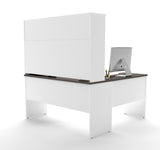 Bestar Innova L-Shaped Desk in White & Antigua