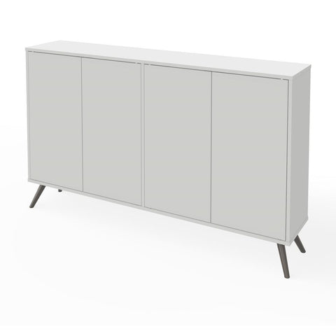 Bestar Krom 60" Storage Cabinet with Metal Legs in white