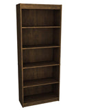 Bestar Manhattan L-shaped Workstation With Lateral File And Bookcase In Secret Maple & Chocolate