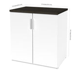 Bestar Pro-Concept Plus 2-Door Storage Unit in White & Deep Grey